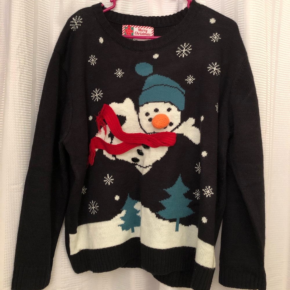 Navy holiday sweater - snowman